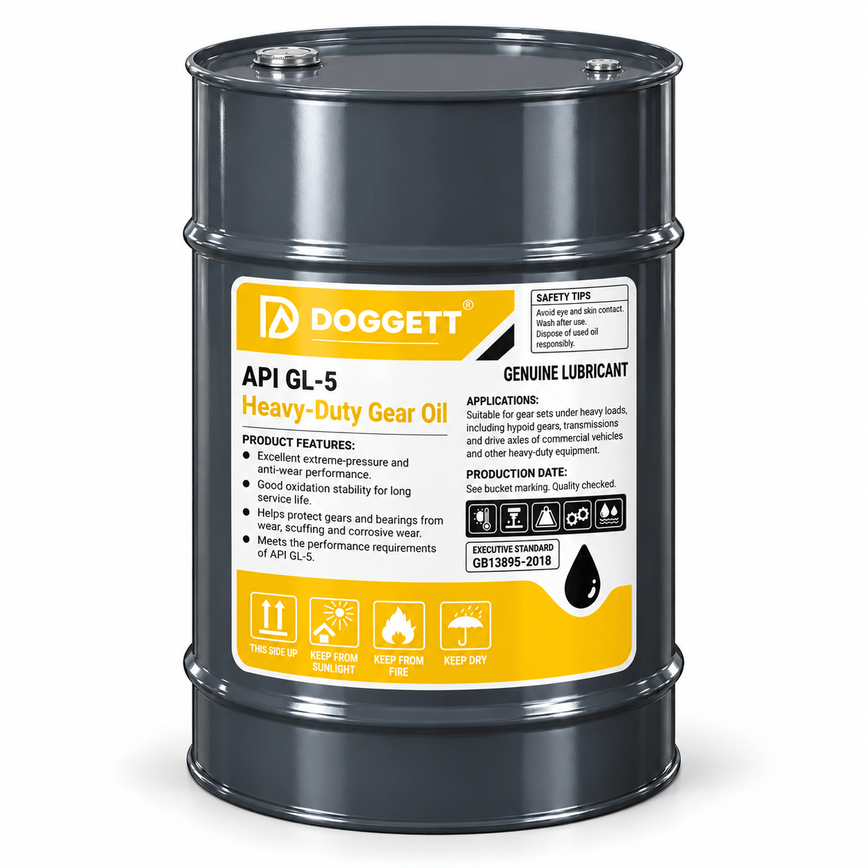 DOGGETT API GL-5 Heavy-Duty Gear Oil, Drum