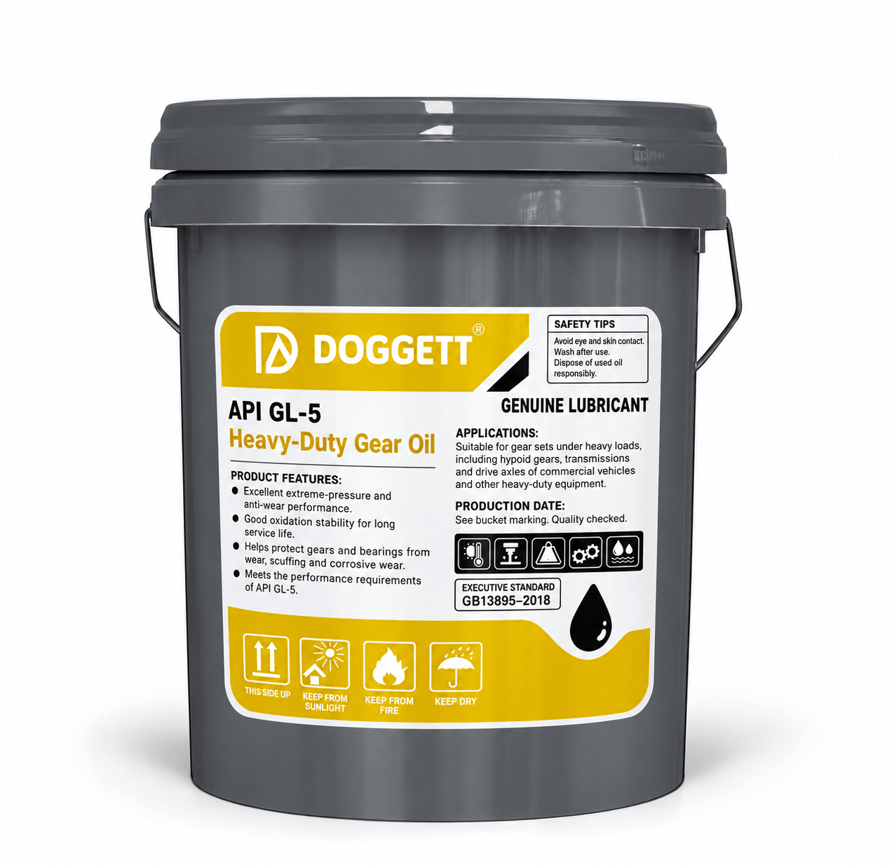 DOGGETT API GL-5 Heavy-Duty Gear Oil, Pail